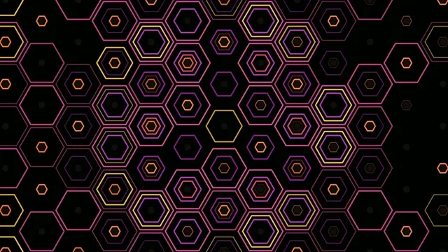 Neon hexagon pattern 4K UHD widescreen motion background