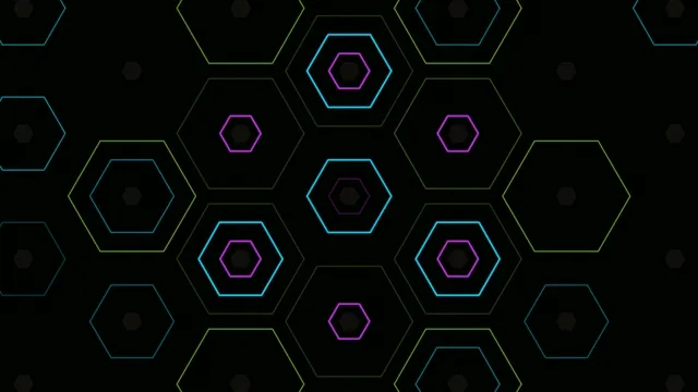 Neon hexagon pattern 4K UHD widescreen motion background