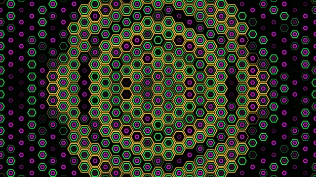 Neon hexagon pattern 4K UHD widescreen motion background loop