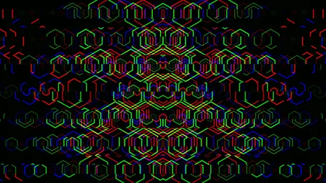 Neon Hexagon Pattern 4K UHD Widescreen Motion Background Loop