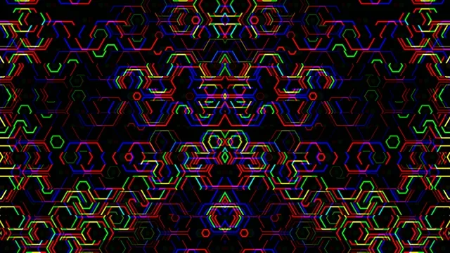 Neon hexagon pattern 4K UHD widescreen motion background loop