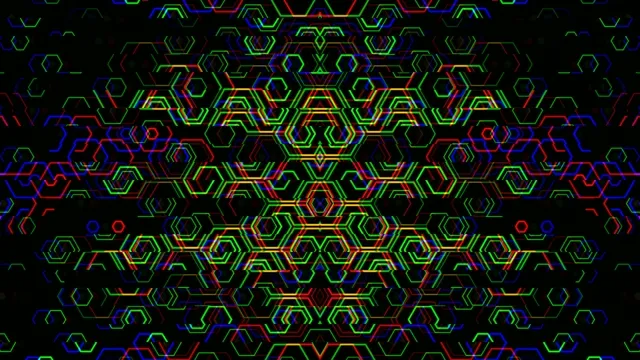 Neon hexagon pattern 4K UHD widescreen motion background loop