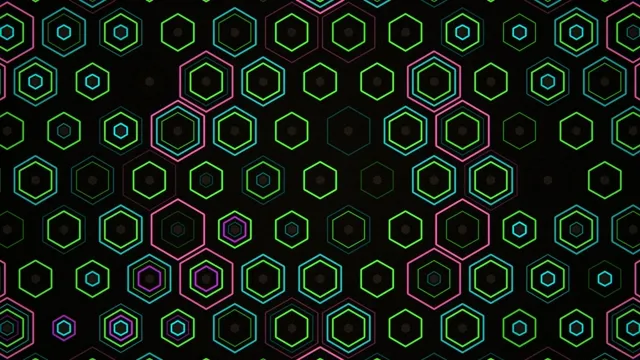 Neon hexagon pattern 4K UHD widescreen motion background loop