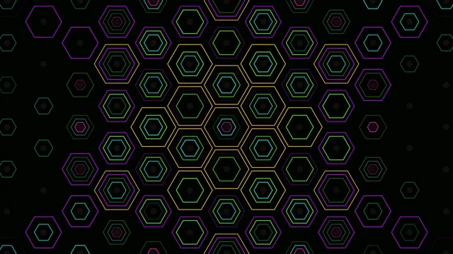 Neon Hexagon Pattern - 4K Ultra HD Background