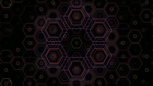 Neon Hexagon Pattern 4K Ultra HD Background Loop