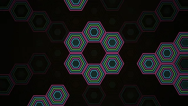 Neon Hexagon Pattern 4K Ultra HD Background