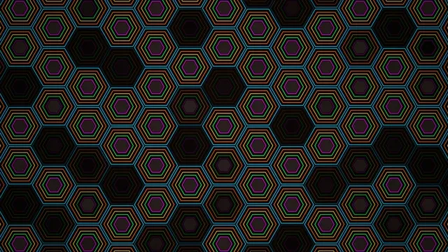 Neon Hexagon Pattern - Abstract Tech Background
