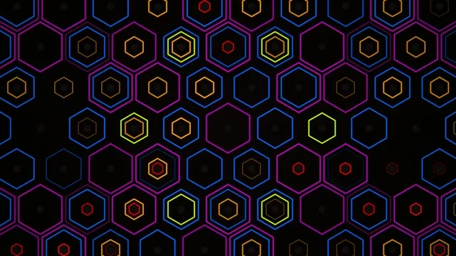 Neon Hexagon Pattern Animated Background
