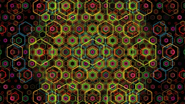 Neon Hexagon Pattern Animation 4K Loop
