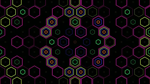 Neon Hexagon Pattern Animation 4K Ultra HD