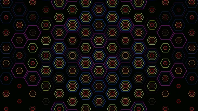Neon Hexagon Pattern - Colorful Tech Background Loop