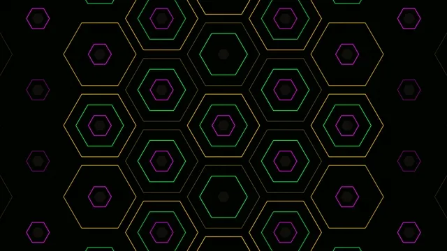 Neon Hexagon Pattern Loop - 4K Tech Background