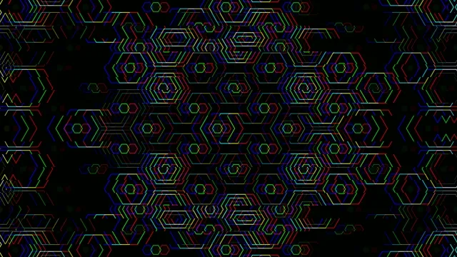 Neon Hexagon Pattern Loop - Vibrant 4K Motion
