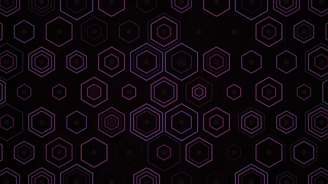 Neon Hexagon Pattern Looping Abstract Background