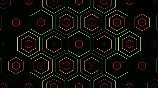 Neon Hexagon Pattern Motion Graphics 4K