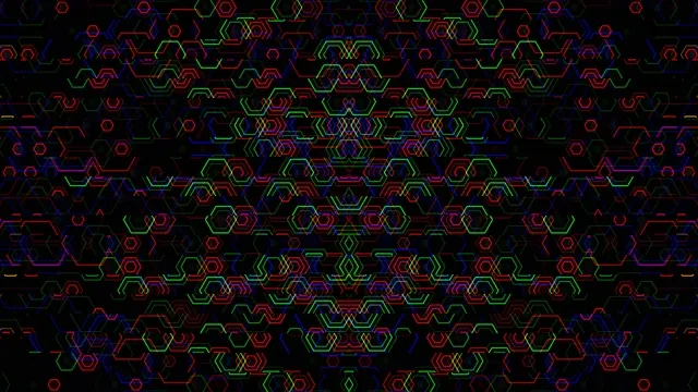 Neon Hexagon Pattern Tech Background 4K