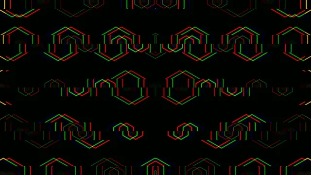 Neon hexagon tech motion background 4K UHD widescreen loop