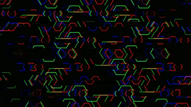 Neon hexagon tech motion background 4K UHD widescreen loop