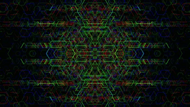 Neon Hexagon Tech Pattern 4K Animation