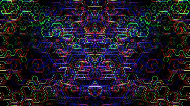 Neon hexagon tech pattern 4K UHD looping motion background