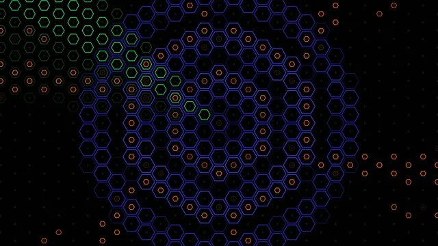 Neon Hexagonal Grid Animation 4K