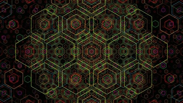 Neon Hexagonal Grid Tech Background 4K