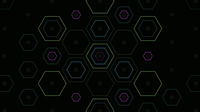 Neon Hexagons 4K: Animated Tech Pattern Loop