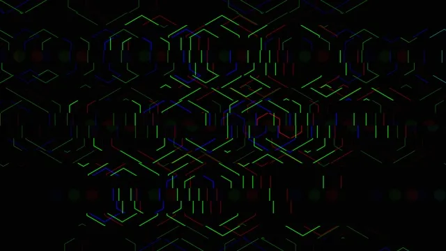 Neon Isometric City Architecture 4K Loop