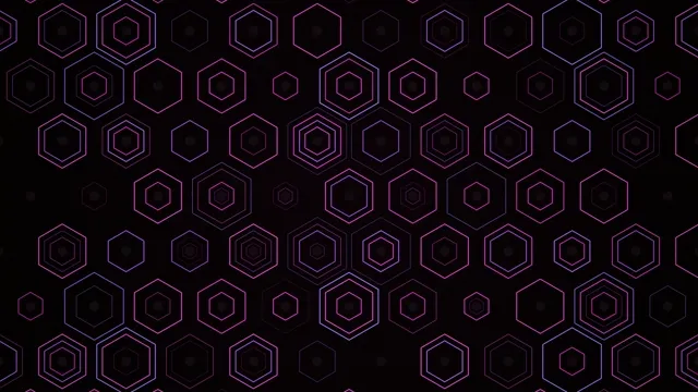 Neon Pink Hexagons Abstract Motion Background