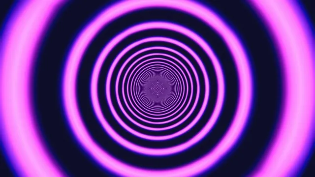 Neon Pink Purple Concentric Circles Tunnel Loop