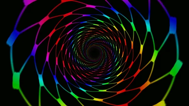 Neon Rainbow Spiral Tunnel - 4K Abstract Motion