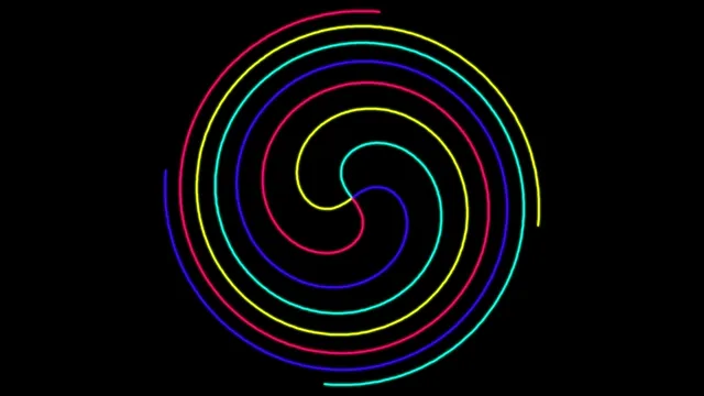 Neon spiral loop 4K UHD widescreen VJ background for streamers