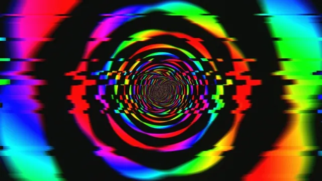 Neon spiral tunnel VJ loop 4K UHD widescreen broadcast background
