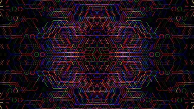 Neon Tech Hexagon Circuit Pattern Animation 4K