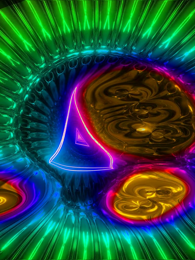 Neon Tunnel 3:4 iPad Portrait 60fps Screensaver VJ Loop Colorful Geometric Shapes
