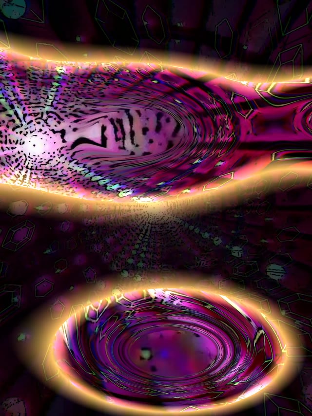 Neon Tunnel 3:4 iPad Portrait 60fps Screensaver VJ Loop Purple Pink Gold Swirl