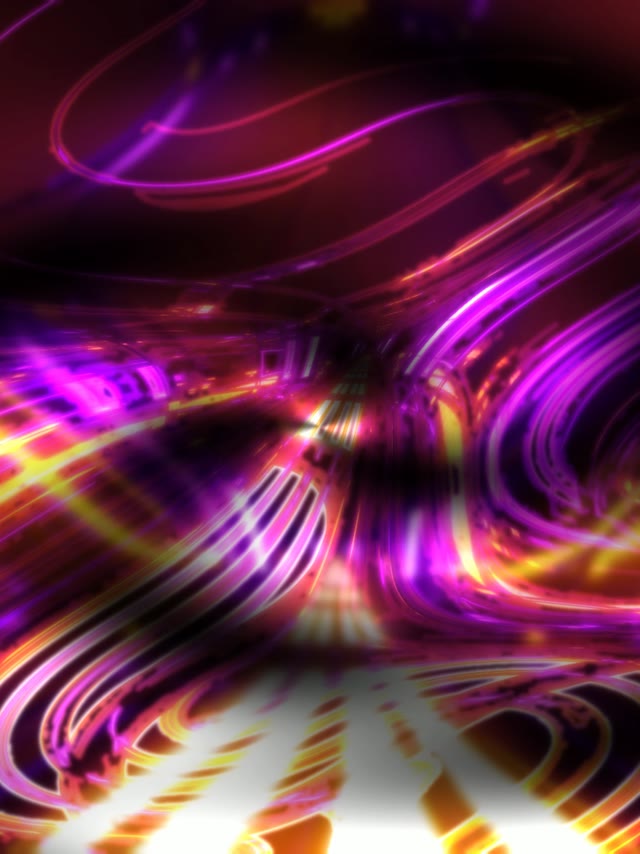 Neon Tunnel 3:4 iPad Portrait 60fps VJ Loop Screensaver - Glowing Purple Pink Yellow Motion