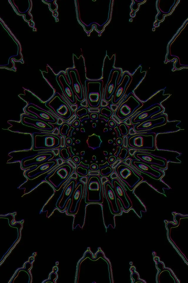Colorful Neon Tunnel Kaleidoscope Vortex | 2:3 Portrait 60fps Screensaver Loop