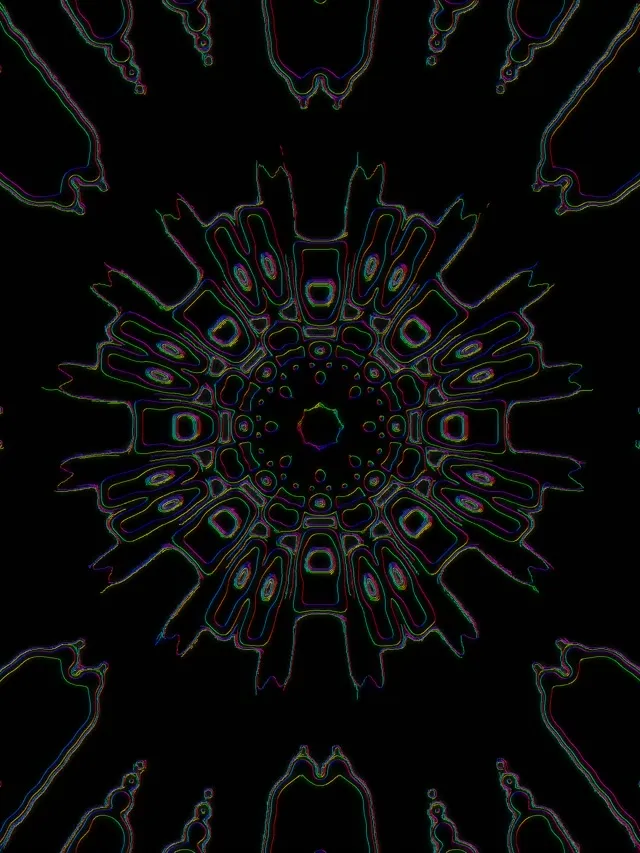 Neon Tunnel Kaleidoscope Burst | 3:4 iPad Portrait 60fps Screensaver VJ Loop