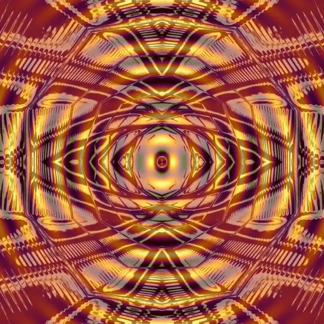 Neon Tunnel Pulsating Gold Eye VJ Loop 1:1 Square 60fps Screensaver