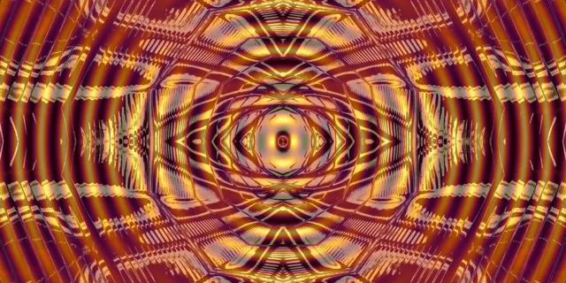 Hypnotic Gold Neon Tunnel Kaleidoscope VJ Loop 60fps 2:1 Screensaver