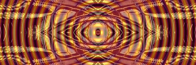 3:1 Triple Wide Neon Tunnel Pulsating Golden Vortex 60fps VJ Loop Screensaver