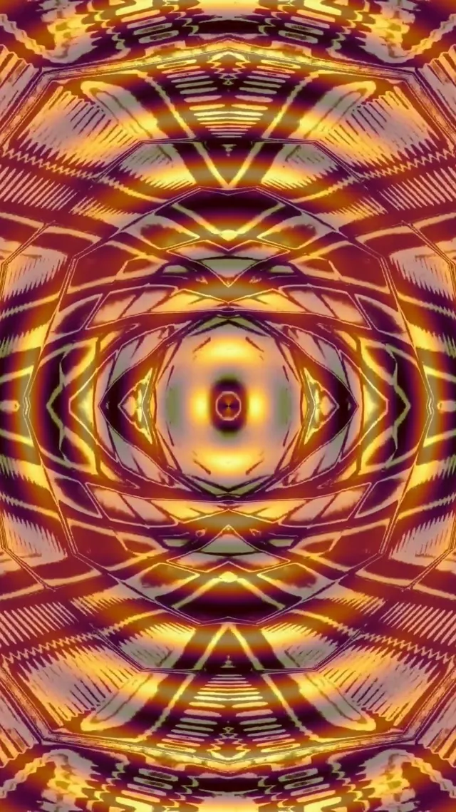 Hypnotic Golden Eye Neon Tunnel VJ Loop 9:16 Reels 60fps Screensaver