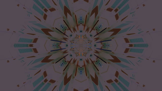 Tuneli i Neonit 60fps - Mandala Kaleidoskopike me Turquoise dhe Gjeometrike Kafe...