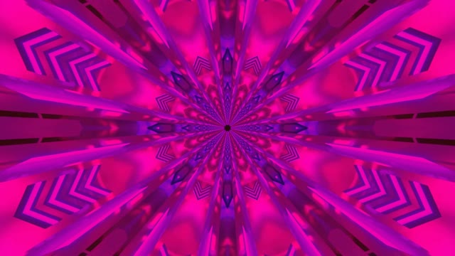 ネオンテンネル 60fps マゼンタカレイドスコープ 幾何学対称性