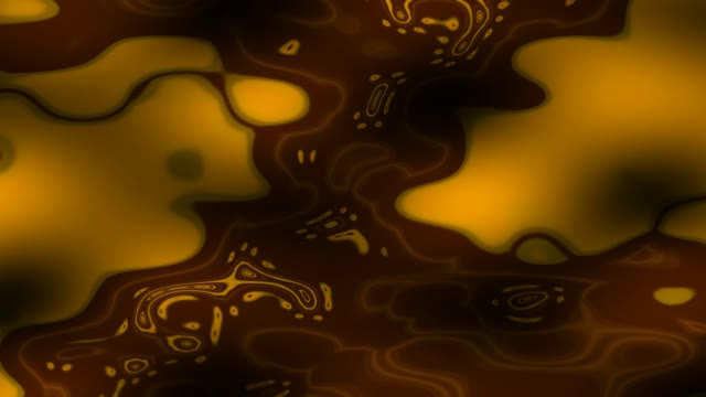 Neon Tunnel 60fps with Golden Yellow and Dark Brown Organic Flowing Shapes
