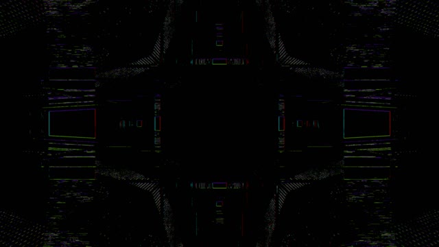 霓虹隧道 60fps 具有對稱的青色和品紅色幾何圖案和...