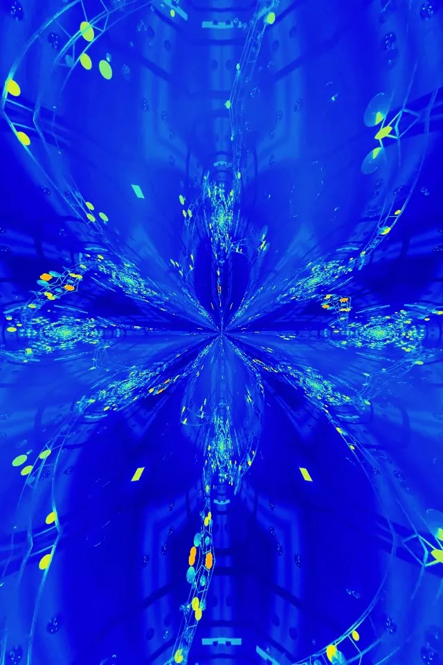 Neon Tunnel 9:16 Screensaver 60fps - Radiant Particle Vortex VJ Loop