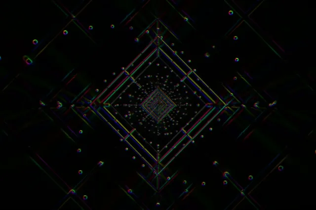 Neon Tunnel Recursive Diamond Vortex 3:2 60fps VJ Loop Screensaver