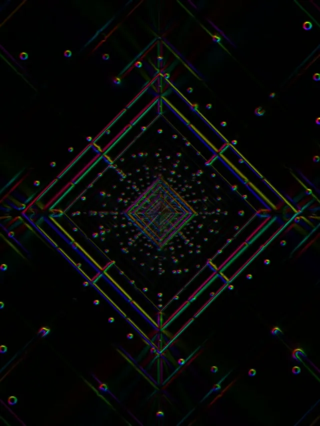 Neon Tunnel Spiraling Diamond Vortex 3:4 iPad Portrait 60fps Screensaver VJ Loop